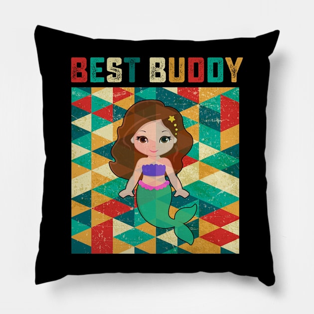 Best Buddy Mermaid Pillow by danieldamssm