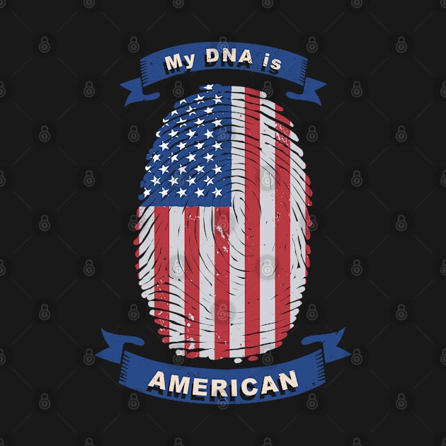 My DNA is American Flag Fingerprint by MadMando Marketplace