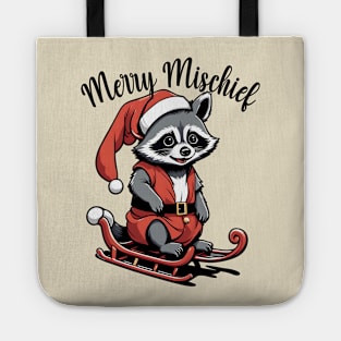 Merry Mischief - Xmas Raccoon in Sled Tote