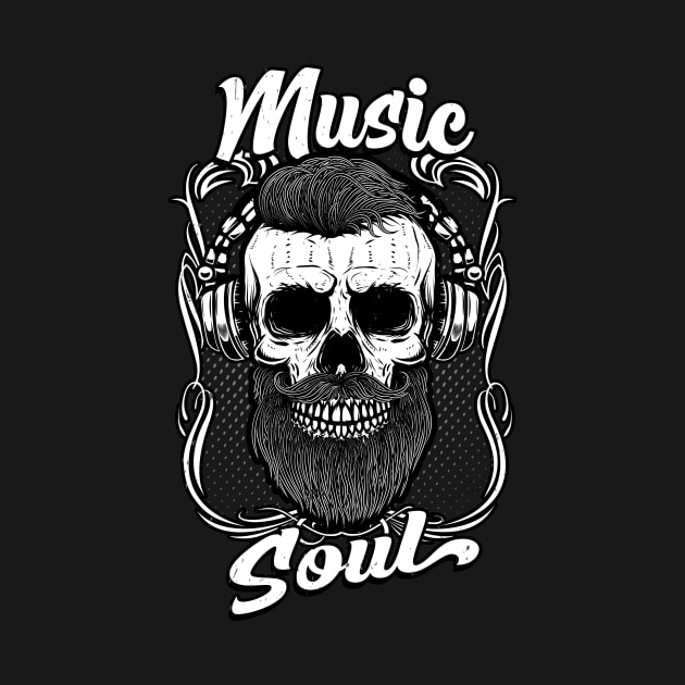 Music Soul Music Lover Skull by Foxxy Merch