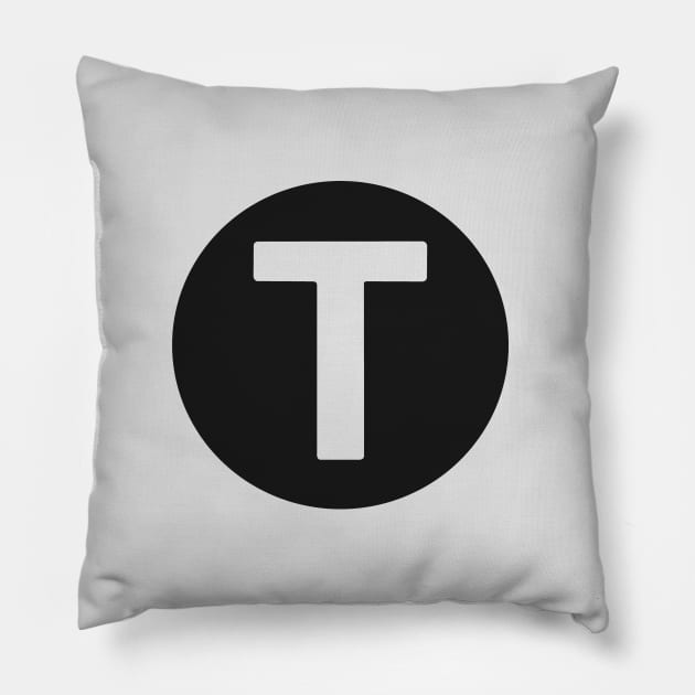 letter t white Pillow by persa