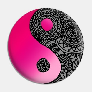 Pink Zen Mandala Yin Yang Pin