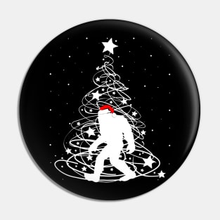 Bigfoot Santa Christmas Tree Shirt Pin