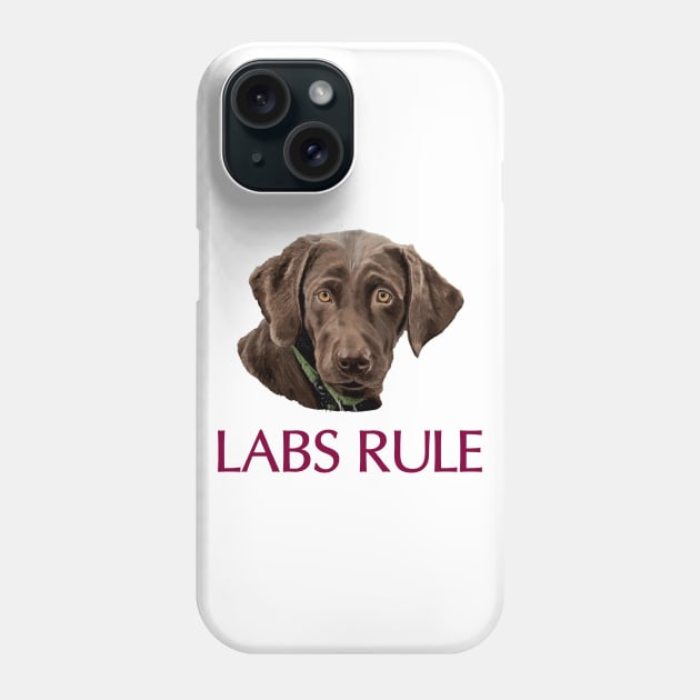 Chocolate Labs Rule Phone Case by Naves