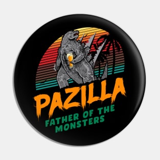 Pazilla. Funny Fathers Day Gift. Pin