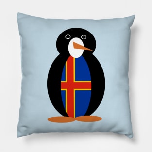 Aaland Islands Penguin Flag or Äland Islands Pillow