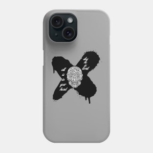 skull, the sky has no limits, it's all in your head Phone Case