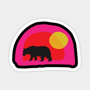 Sunset Bear in Cave Magnet