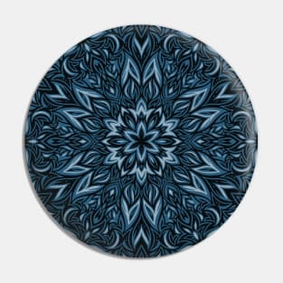 Leafy Blue Nature Mandala Pin