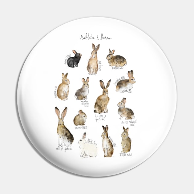 Rabbit and Hares Pin by Amy Hamilton