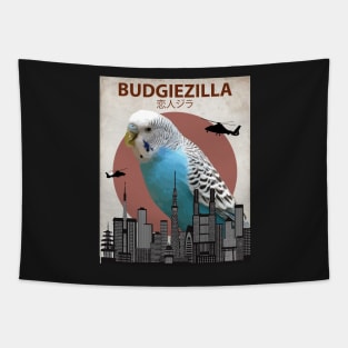 Budgiezilla Budgie Budgerigar Parakeet Giant Parrot Monster Tapestry