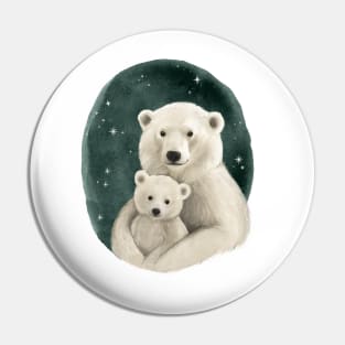 Polar Bear Family Portrait Pin