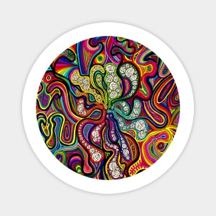 Psychedelic Abstract colourful work 224 Crest Magnet
