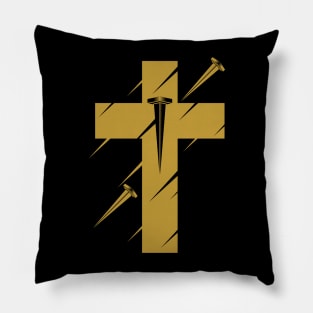 The cross of Jesus Christ pierced with nails Pillow