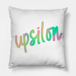 Greek Alphabet: upsilon (pastels) Pillow