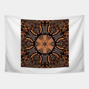 GOLDEN BROWN Leather-bound BOOK KALEIDOSCOPE DESIGN and PATTERN Tapestry