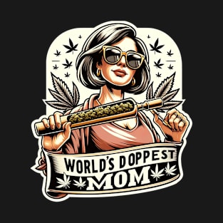 Worlds Dopest Mom retro vintage T Shirt, Funny Mothers Day Weed Cannabis Funny T-Shirt T-Shirt