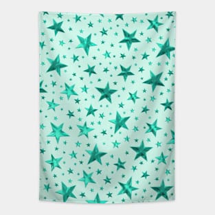 Mint Star Pattern Tapestry