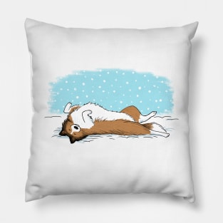 Snow Sheltie Holiday | Shetland Sheepdog Pillow