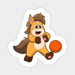 Horse as Soccer player with Soccer ball Magnet