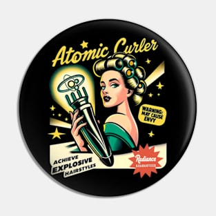 Atomic Curler - Funny vintage Ad Pin