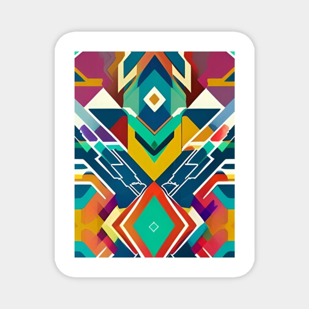 Mix colors with symmetrical design perfect for a gym bag Magnet by GrafDot