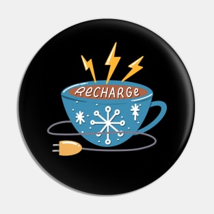 Recharge Coffee Cup Pin