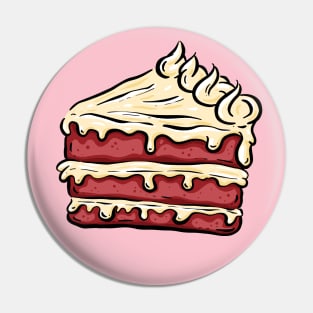 Cake Slice Cartoon Red Velvet Pin