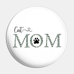 Cat Mom design in green Pin