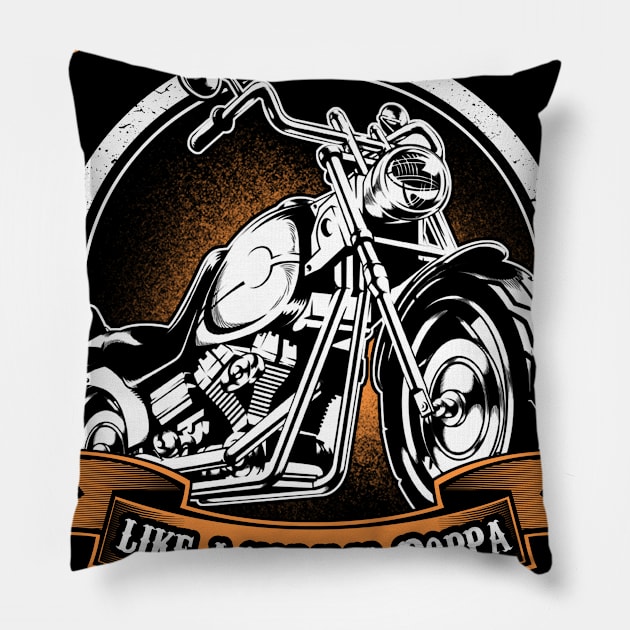 Only Cool Poppa Rides Motorcycles T Shirt Rider Gift Pillow by easleyzzi