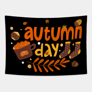 Autumn Day Season Happy Halloween Thanksgiving and Fall Color Lovers Tapestry