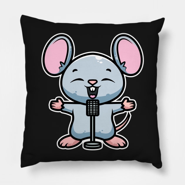 Mouse Sing Karaoke Kids Kawaii Neko Anime graphic Pillow by theodoros20