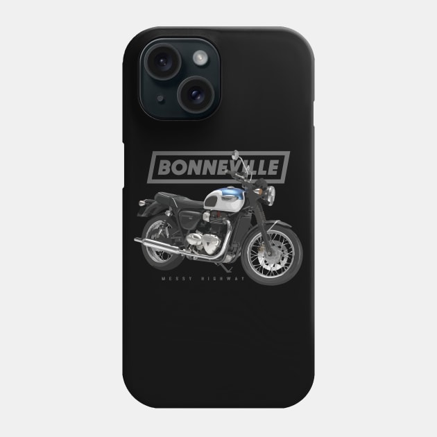 Triumph Bonneville T100 17 blue, sal Phone Case by MessyHighway