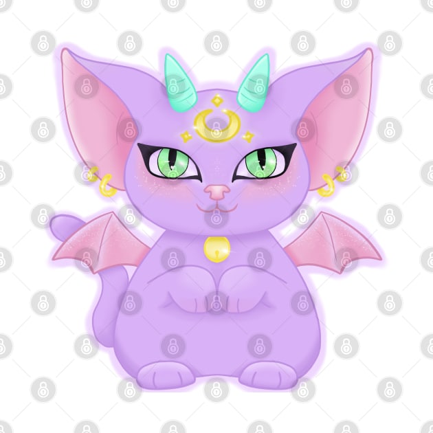 Kawaii Pastel Demon Luna Cat by ZombieCheshire