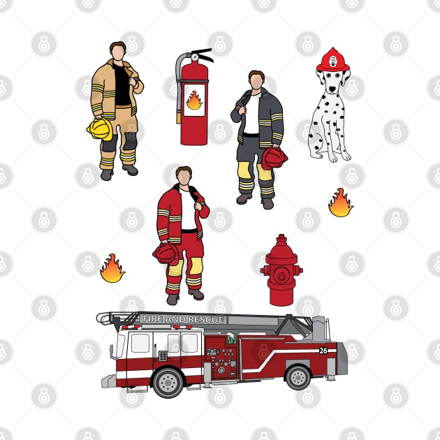 Fireman, Fire Truck, Fire Fighter by PLLDesigns