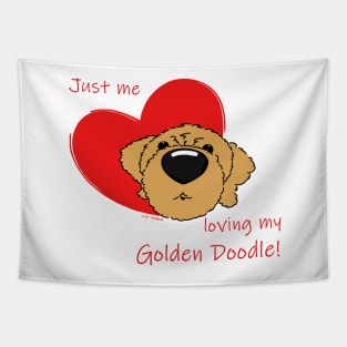 Just me loving my Golden Doodle! Tapestry