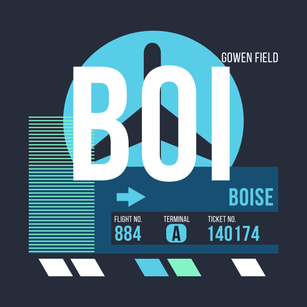 Boise (BOI) Airport // Sunset Baggage Tag by Now Boarding