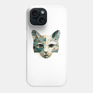 Mineral Jewel Kintsugi Cat Kitty Face Phone Case