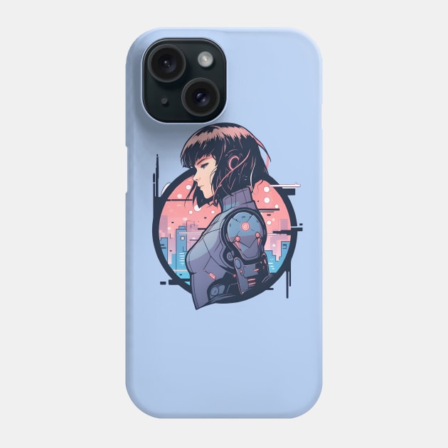 Cybernetic Journeys: Ghost in the Shell Aesthetics, Techno-Thriller Manga, and Mind-Bending Cyber Warfare Art Phone Case by insaneLEDP