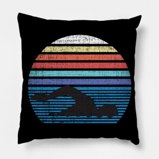 Funny Vintage Retro Swim Swimmer Swimming 80s Pillow