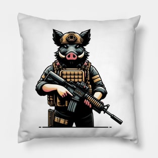 Tactical Wild Boar Adventure Tee Unleash the Beast Within Pillow