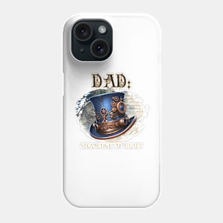 Dad: Steampunk At Heart Top Hat - Golden Version Phone Case