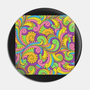 Hippie Love Paisley Mod Pin