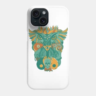 Mountain Green Owl And Ageless Skull Phone Case