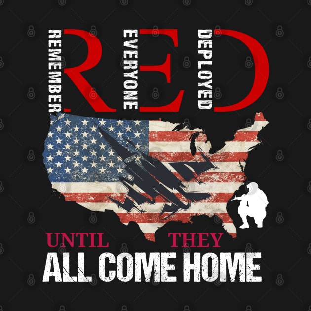 Red Friday Remember Everyone Deployed,USA Flag, Veterans Day,Red Friday by Emouran