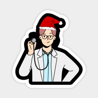 Doctor Christmas Physician GP Practitioner Festive Present Magnet