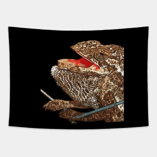 Cartoon Style Chameleon With Open Mouth Tapestry