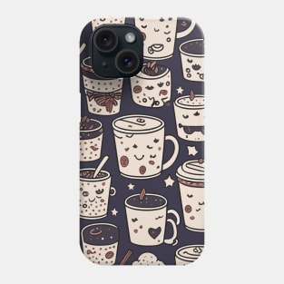 Coffee Line Art Patterns Cups and Mugs Beans Caffeine Phone Case