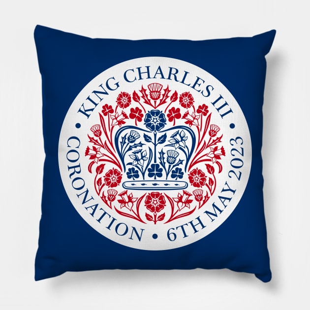 King Charles III Official Coronation Emblem Pillow by NattyDesigns