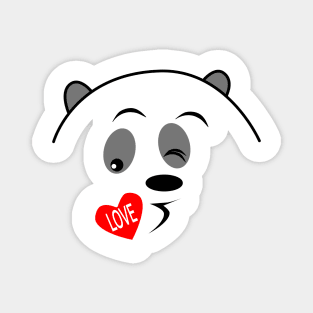 Panda's love kiss! Magnet